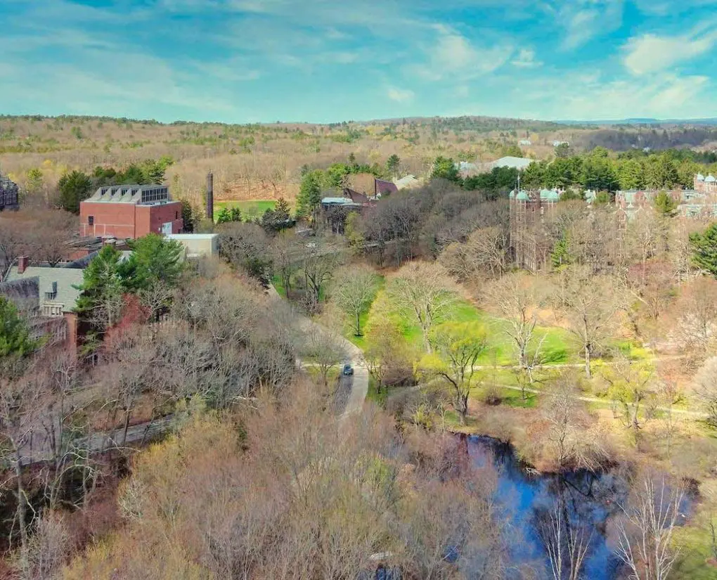 Aerial view of the Wellesley Campus.