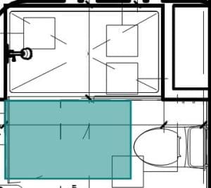 architectural floor plan layout of bathroom